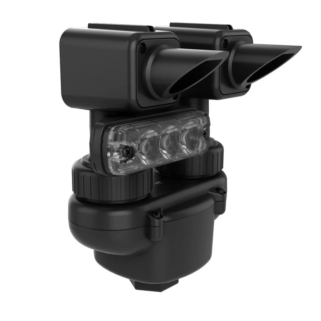 Single-eye TOMAR detector with Integrated Confirmation light facing forward
